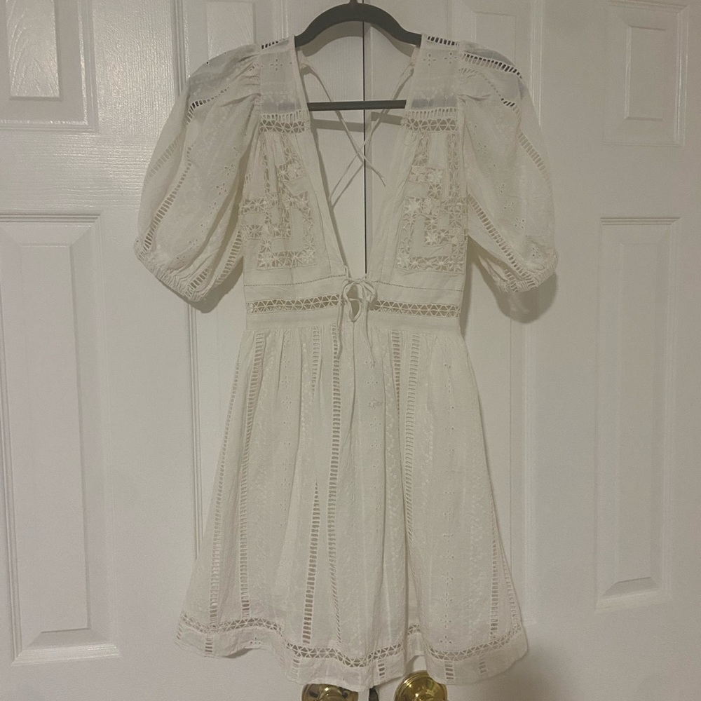 urban outfitters white eyelet dress